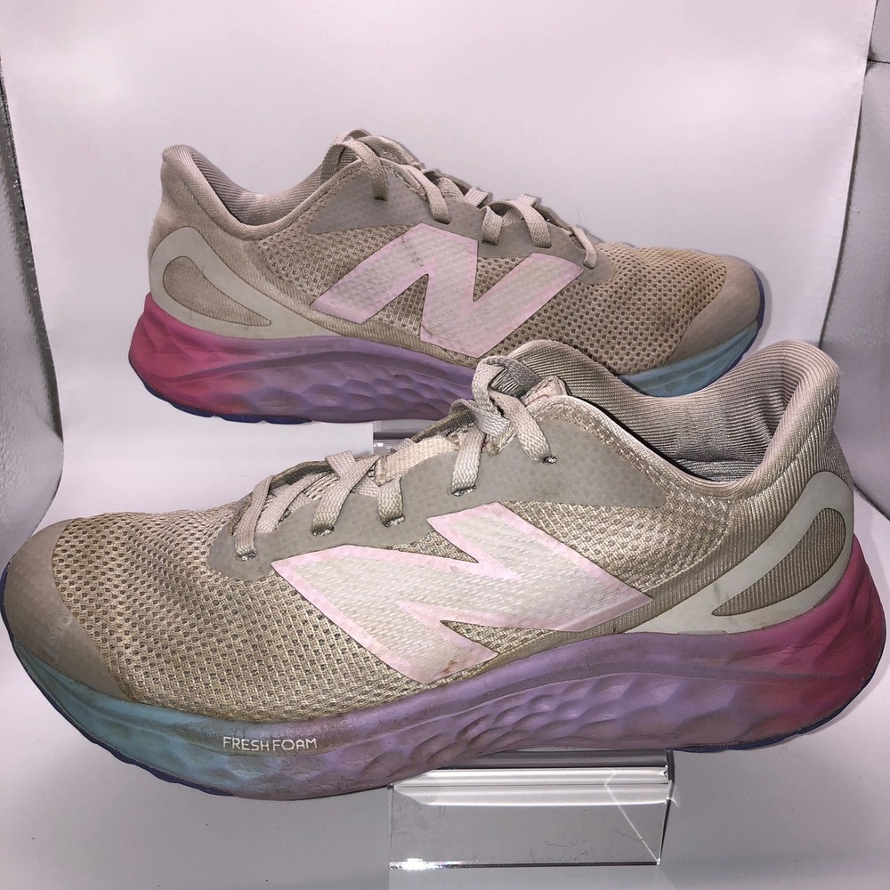 New Balance Fresh Foam‎ Women's Running Shoes Beige Pink Purple Blue Size 4